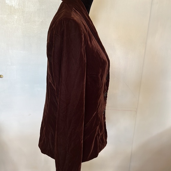 🍁   LUXURIOUS Chocolate Brown VELVET JACKET by FOSSIL - Picture 3 of 14